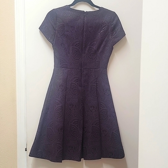 NEW - BANANA REPUBLIC DARK PURPLE DAMASK DRESS (sz 0) - Picture 5 of 8